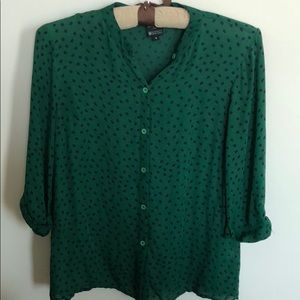 Cute silk polka dotted top